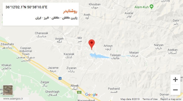 روستای روشنایدر بر روی نقشه