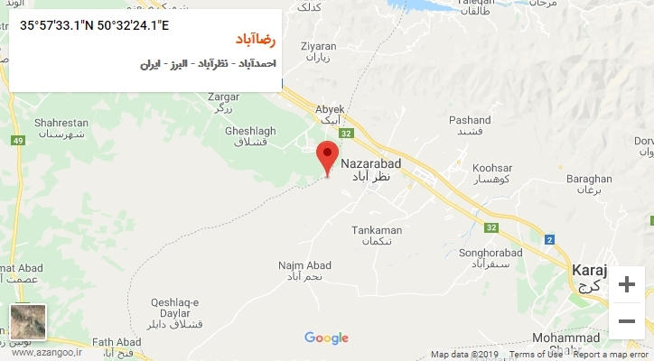 روستای رضاآباد بر روی نقشه