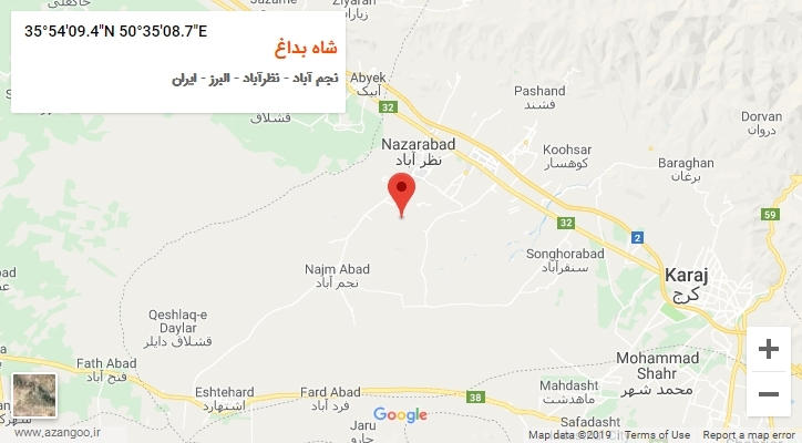 روستای شاه بداغ بر روی نقشه