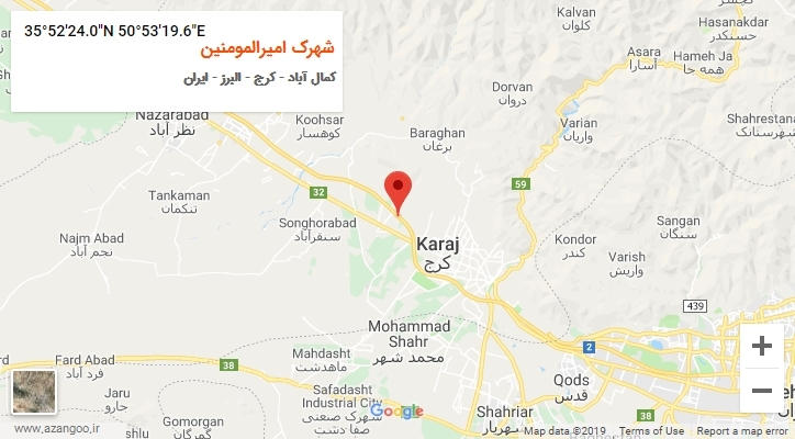 روستای شهرک امیرالمومنین بر روی نقشه