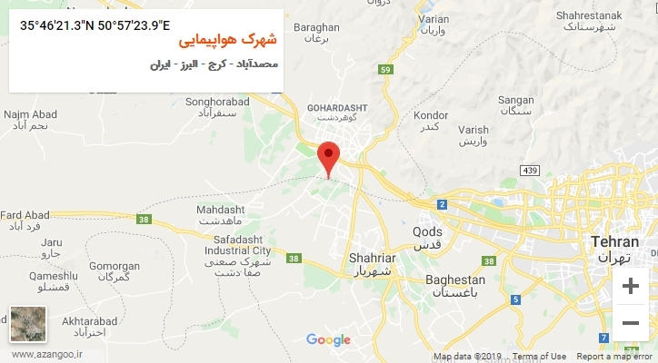 روستای شهرک هواپیمایی بر روی نقشه