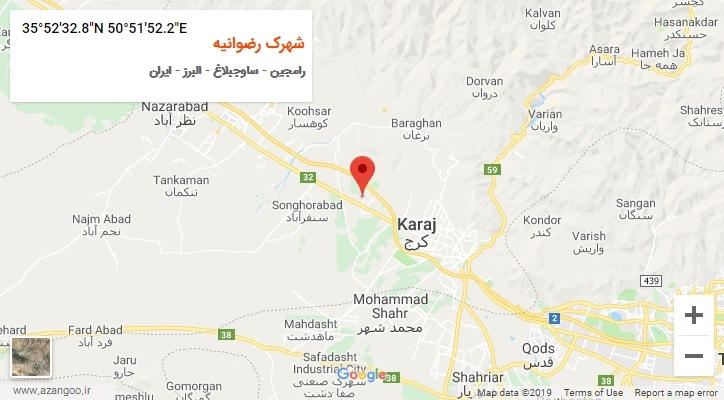 روستای شهرک رضوانیه بر روی نقشه