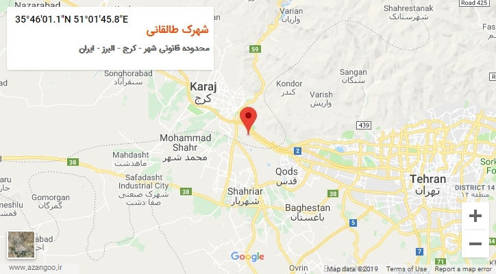 روستای شهرک طالقانی بر روی نقشه