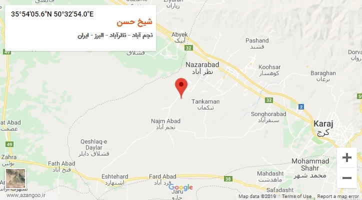 روستای شیخ حسن بر روی نقشه