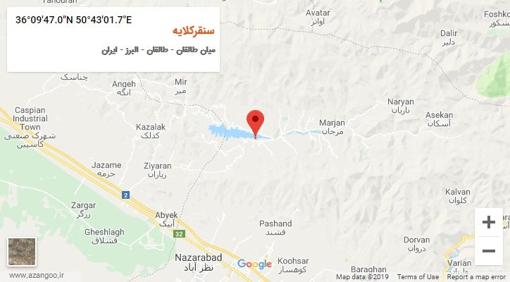 روستای سنقرکلایه بر روی نقشه