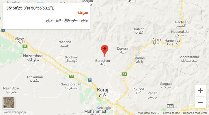 روستای سرهه بر روی نقشه
