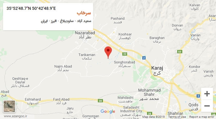 روستای سرخاب بر روی نقشه