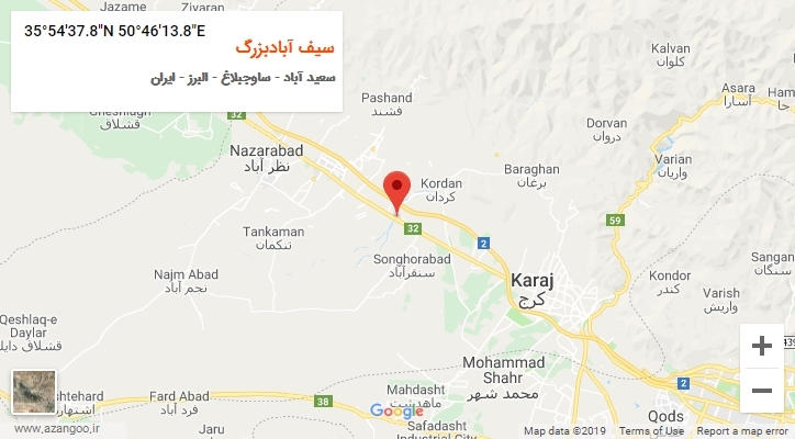 روستای سیف آبادبزرگ بر روی نقشه
