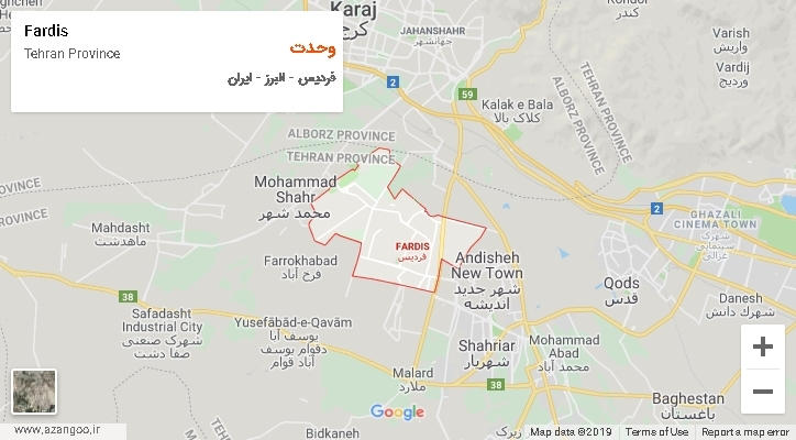 دهستان وحدت بر روی نقشه