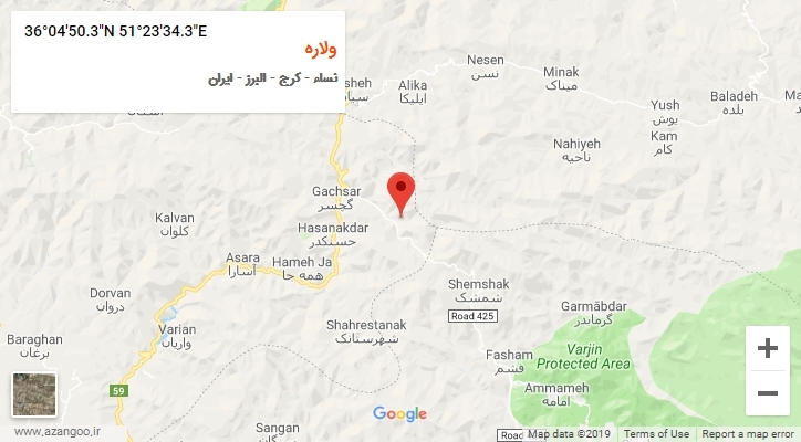 روستای ولاره بر روی نقشه