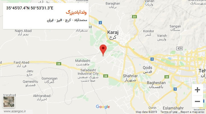 روستای ولدآبادبزرگ بر روی نقشه