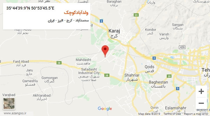 روستای ولدآبادکوچک بر روی نقشه