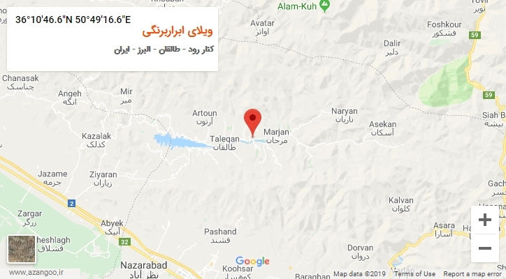 روستای ویلای ابراربرنگی بر روی نقشه