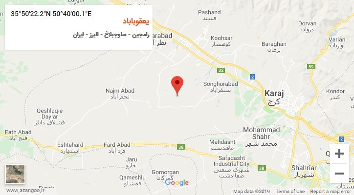 روستای یعقوباباد بر روی نقشه