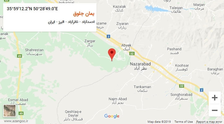 روستای یمان جلوق بر روی نقشه