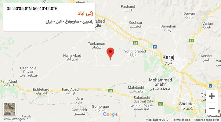 روستای زکی آباد بر روی نقشه