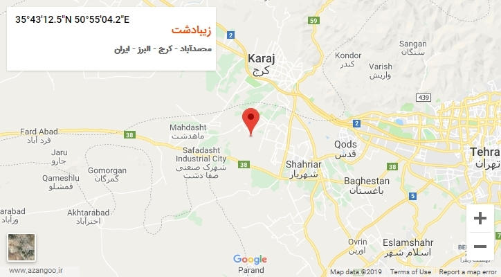 روستای زیبادشت بر روی نقشه