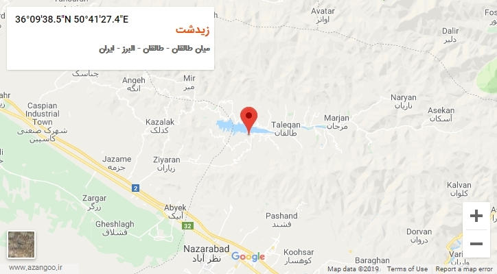 روستای زیدشت بر روی نقشه