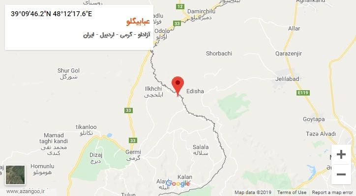 روستای عبابیگلو بر روی نقشه
