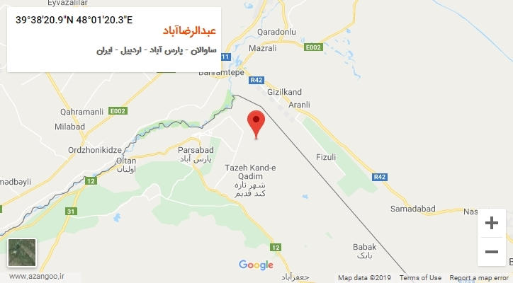 روستای عبدالرضاآباد بر روی نقشه