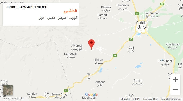 روستای آلداشین بر روی نقشه