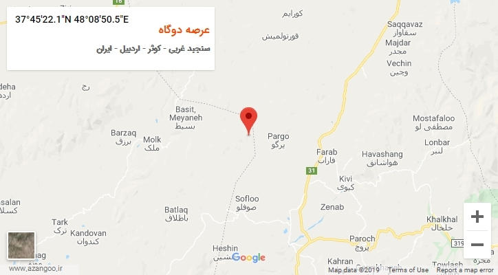 روستای عرصه دوگاه بر روی نقشه