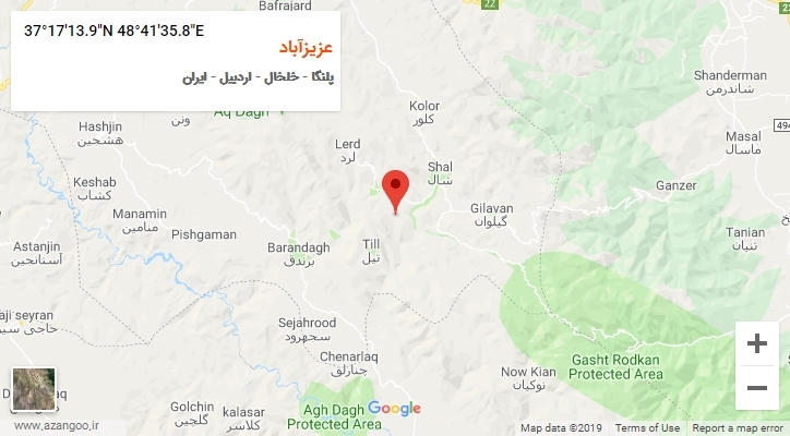 روستای عزیزآباد بر روی نقشه