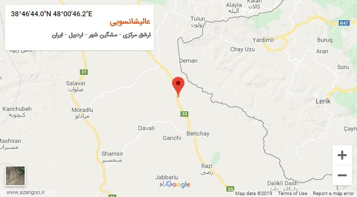 روستای عالیشانسویی بر روی نقشه