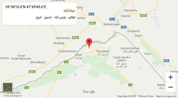 روستای عبادآباد بر روی نقشه