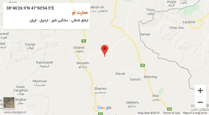 روستای عمارت لو بر روی نقشه