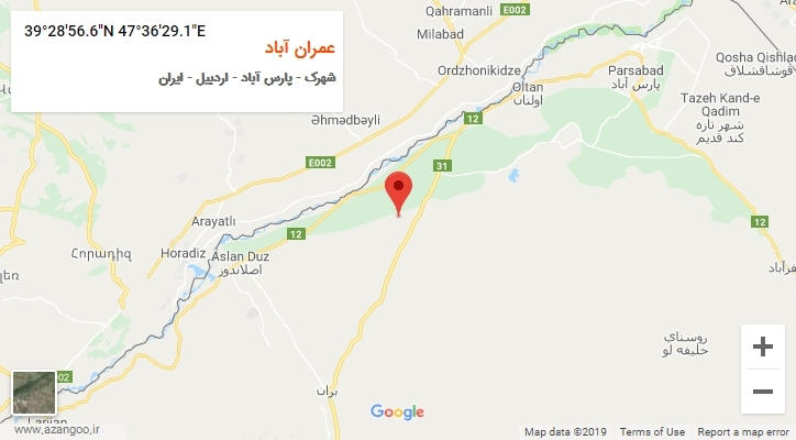 روستای عمران آباد بر روی نقشه