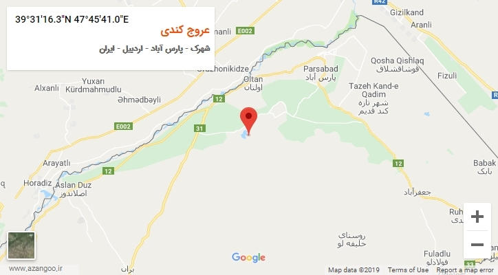 روستای عروج کندی بر روی نقشه