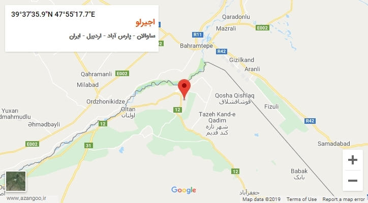 روستای اجیرلو بر روی نقشه