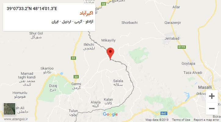 روستای اکبرآباد بر روی نقشه