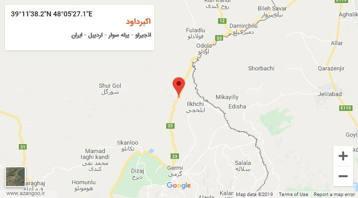 روستای اکبرداود بر روی نقشه
