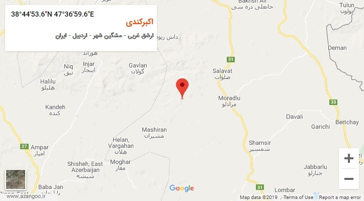 روستای اکبرکندی بر روی نقشه