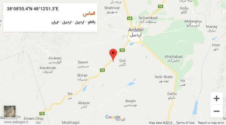 روستای الماس بر روی نقشه