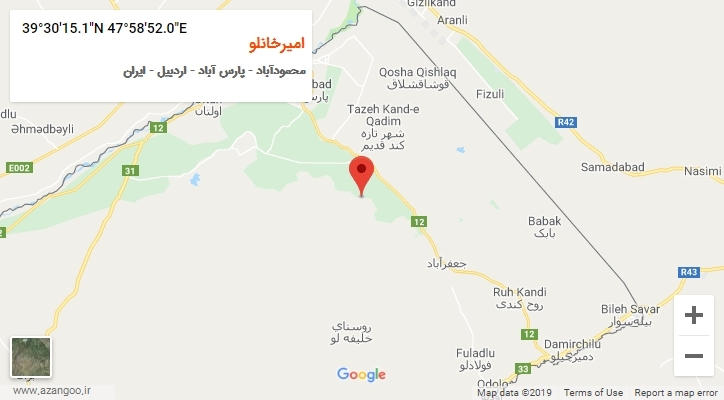 روستای امیرخانلو بر روی نقشه