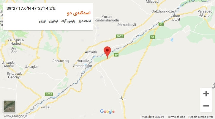 روستای اسدکندی دو بر روی نقشه