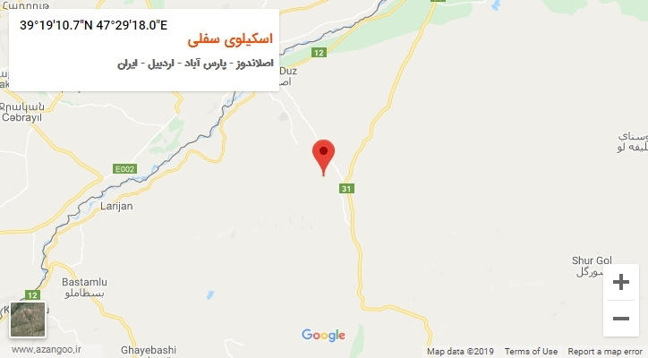 روستای اسکیلوی سفلی بر روی نقشه