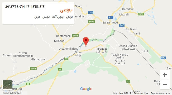 روستای ایازکندی بر روی نقشه