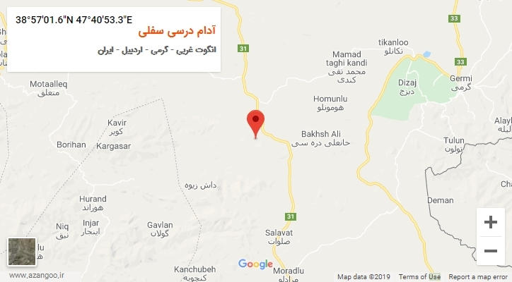 روستای آدام درسی سفلی بر روی نقشه