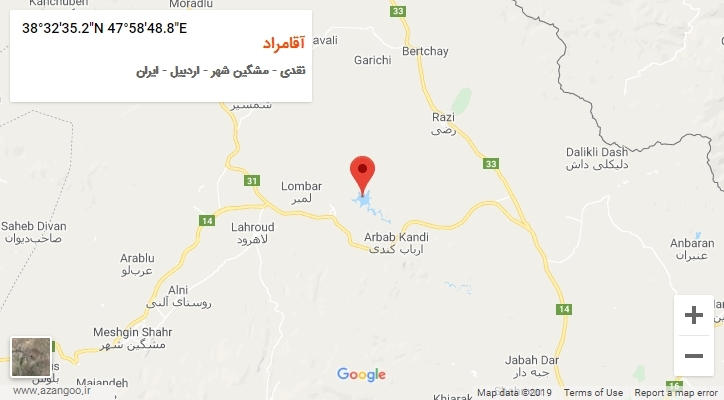 روستای آقامراد بر روی نقشه