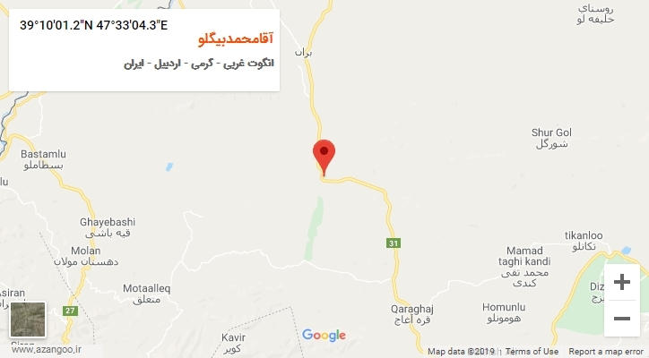روستای آقامحمدبیگلو بر روی نقشه