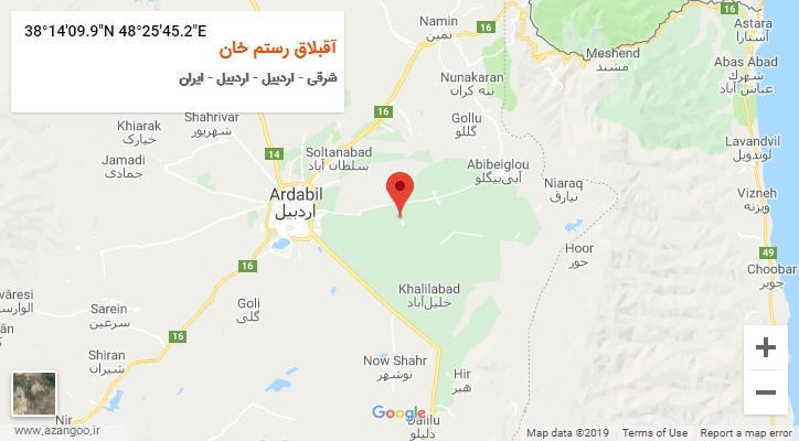 روستای آقبلاق رستم خان بر روی نقشه