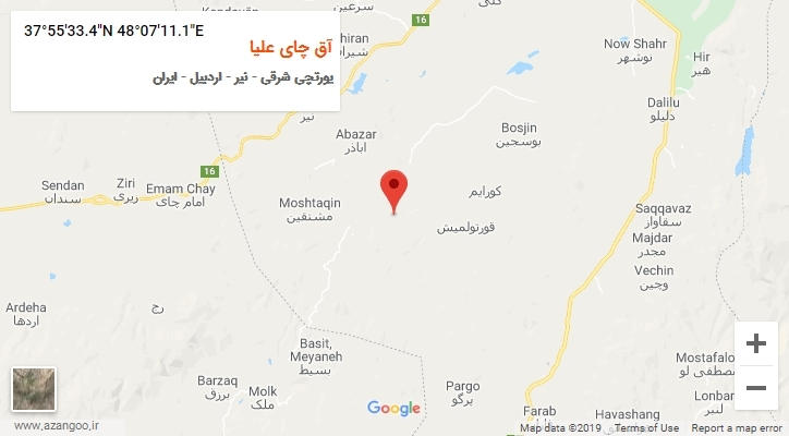 روستای آق چای علیا بر روی نقشه
