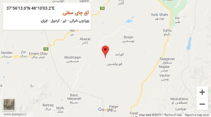 روستای آق چای سفلی بر روی نقشه
