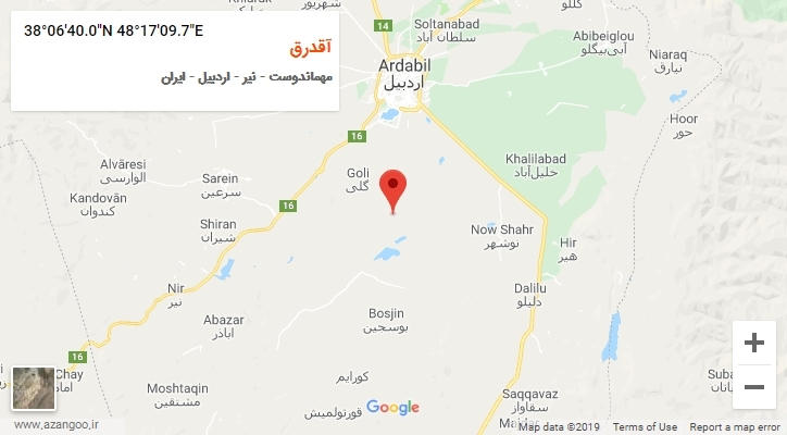 روستای آقدرق بر روی نقشه