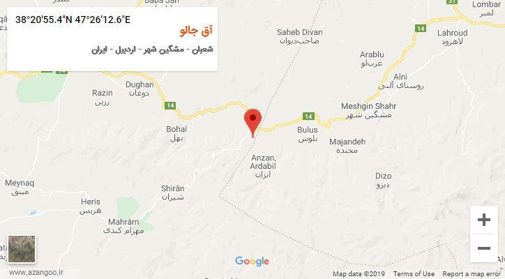 روستای آق جالو بر روی نقشه