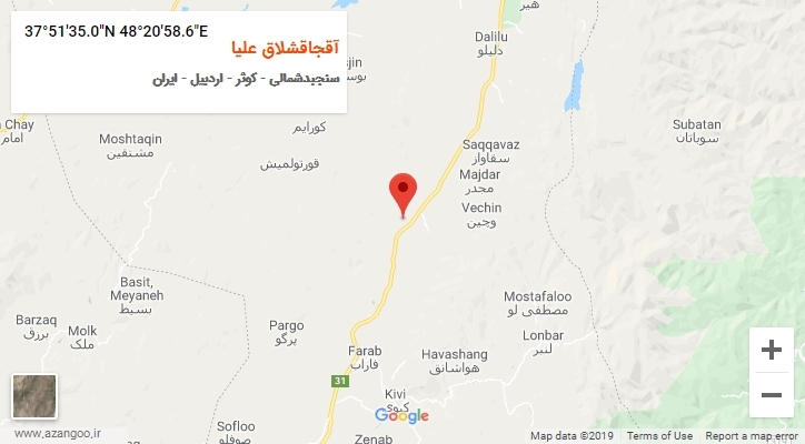 روستای آقجاقشلاق علیا بر روی نقشه